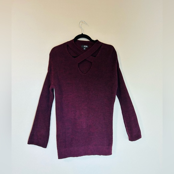 28.a.n.a Women’s Purple/Brown V-Neck Long Sleeve Sweater Size XS - Picture 5 of 9